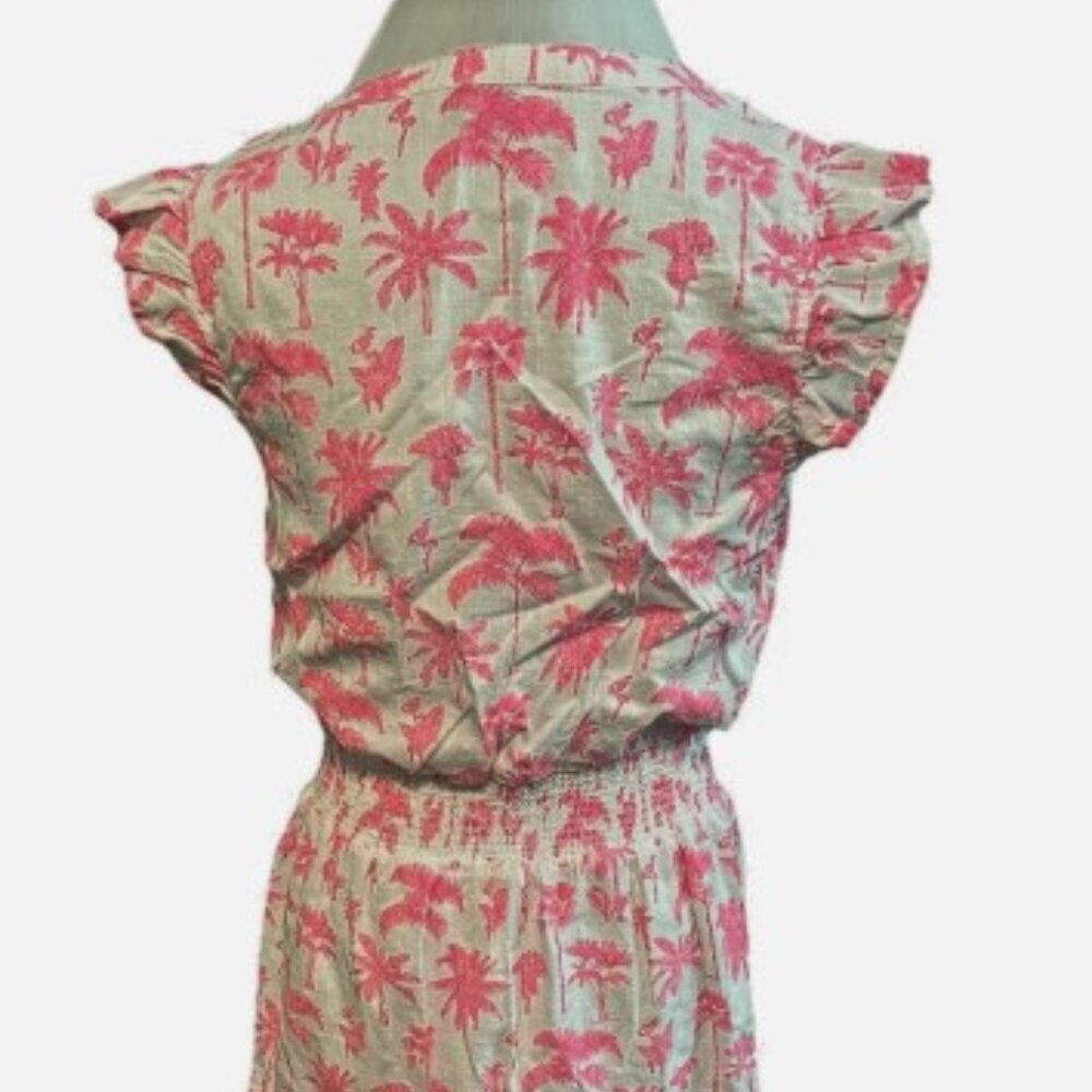 NWT Vineyard Vines Pink Palms & Palmeria Ruffle Sleeves Dress - Small - Picture 6 of 7